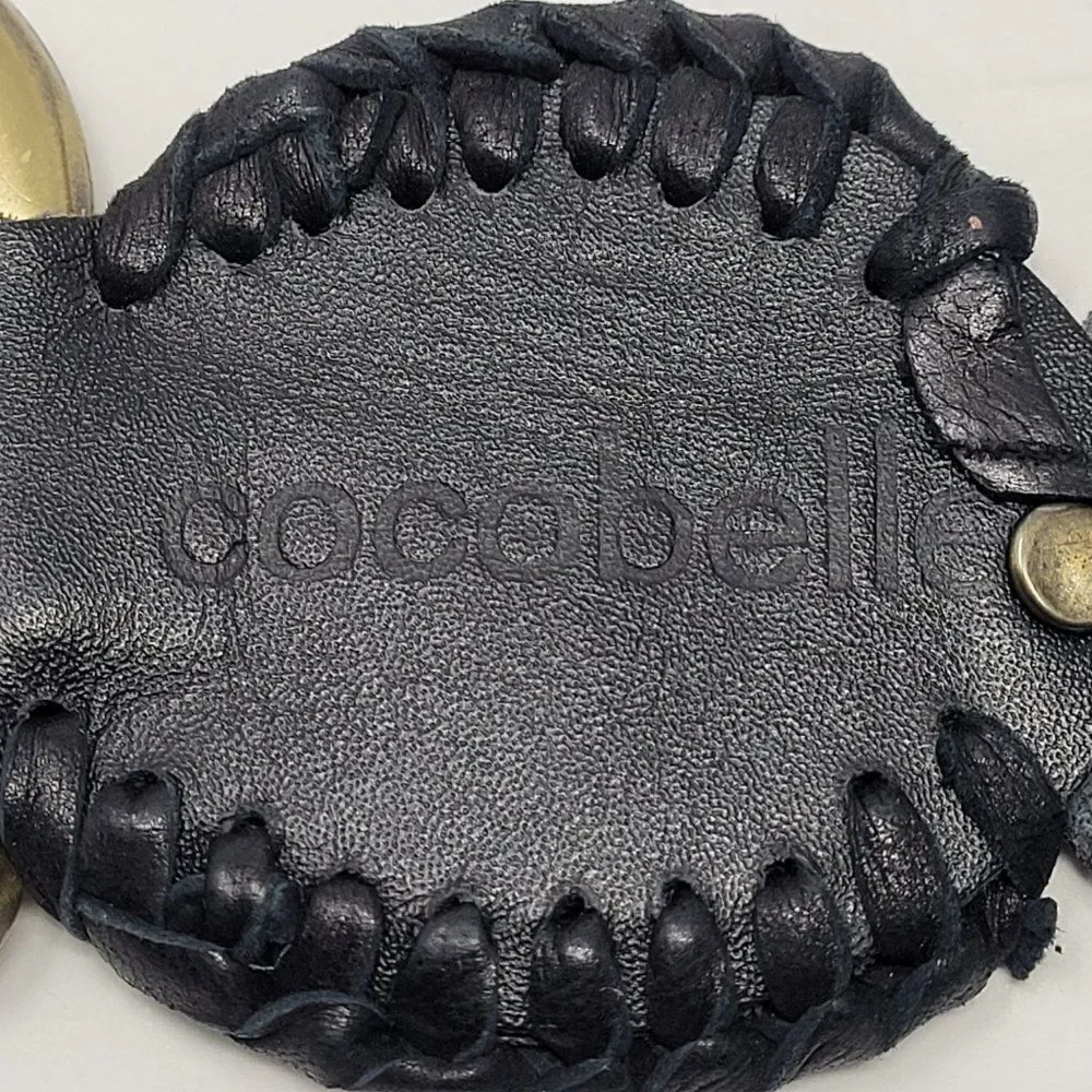 Vintage Unisex Cocobelle Black Leather Belt 39" Gold Hook Closure Pirate Cosplay - Picture 3 of 8